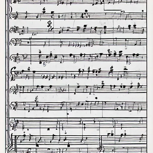 Image similar to a piece of sheet music, composed in the style of bach.