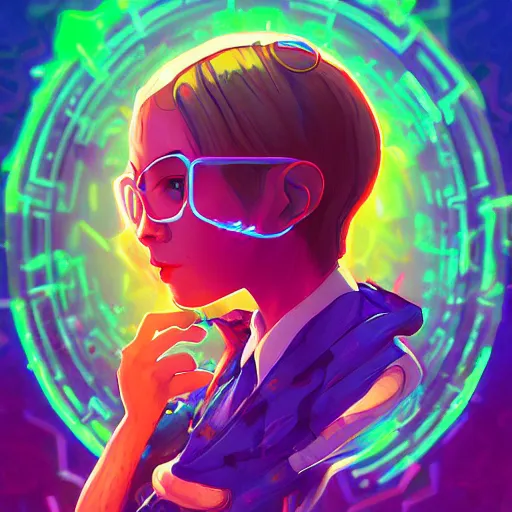 Image similar to skill magic geek inside matrix deepdream radiating a glowing aura stuff loot legends stylized digital illustration video game icon artstation lois van baarle, ilya kuvshinov, rossdraws,