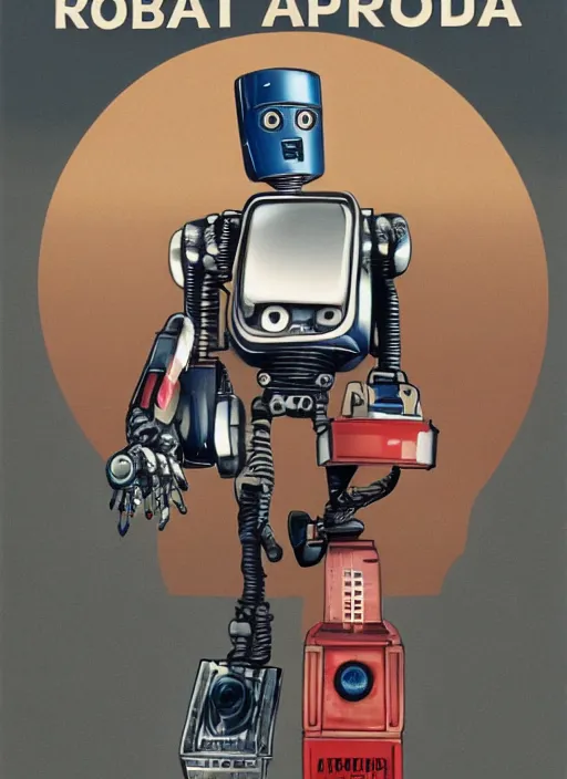 Image similar to the robot from short circuit as president of the united states