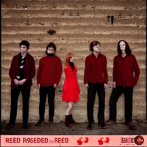 Prompt: album cover of a indie rock band, red rose, album cover art