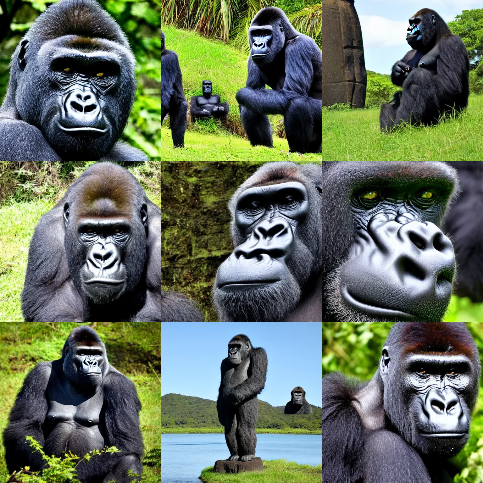 Prompt: moai gorilla