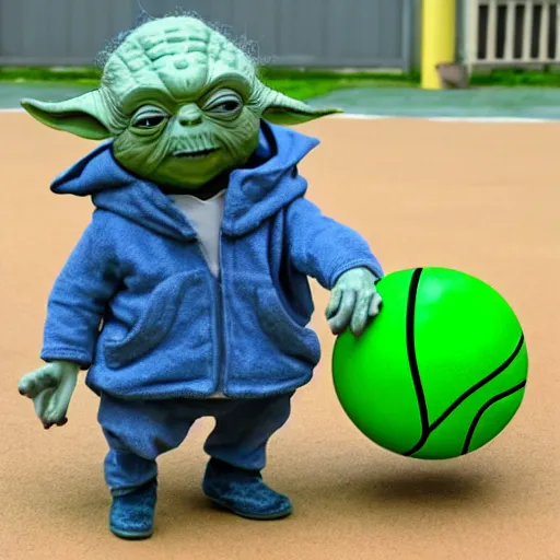 Yoda is playing basketball with a minion Stable Diffusion OpenArt