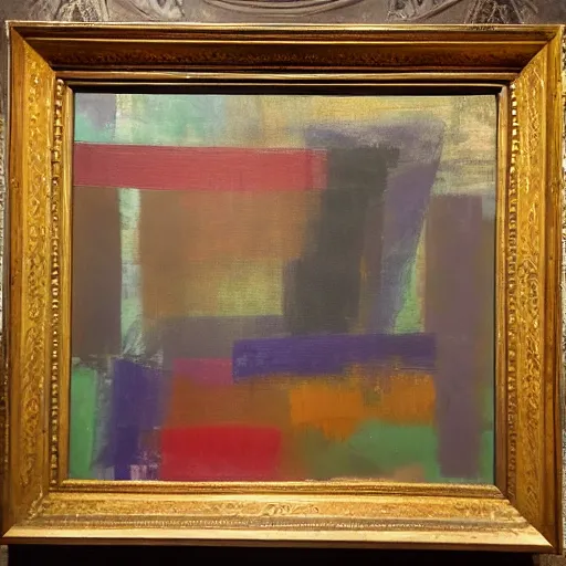 Prompt: abstract painting at new york metropolitan museum