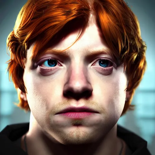 Prompt: An epic fantasy comic book style portrait painting of Rupert Grint, unreal 5, DAZ, hyperrealistic, octane render, cosplay, RPG portrait, dynamic lighting