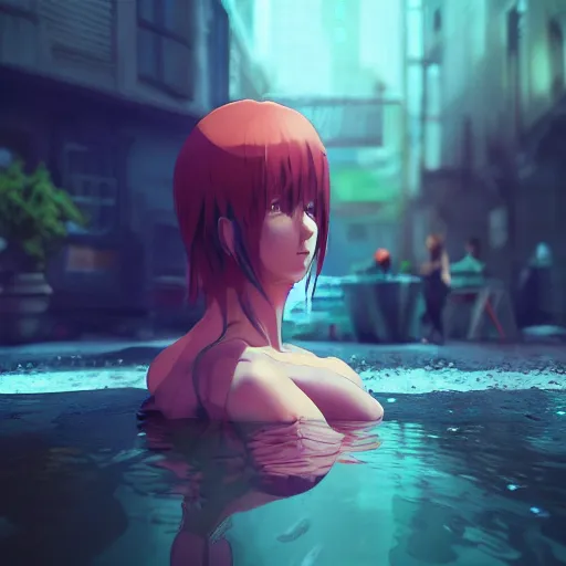 Image similar to photorealistic dramatic liquids anime people render, colorful, atmosphere cinematic, by wlop, by ilyu kuvshinov, by makoto shinkai, shadows, artstation, concept art, super detailed, unreal engine 5, octane render, vfx, houdini, 8 k, super realistic