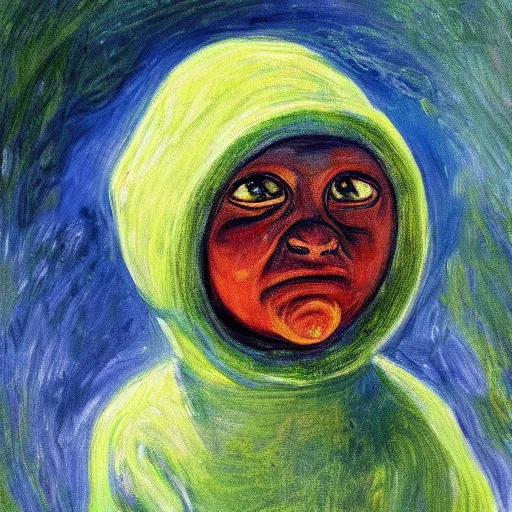 Prompt: A painting of E.T. by monet