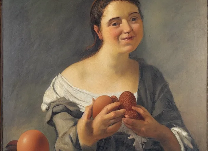 Prompt: a portrait of a woman with eggs for eyes in the style of salvador dall oil on cavas sharp detailedi - h 1 0 2 4