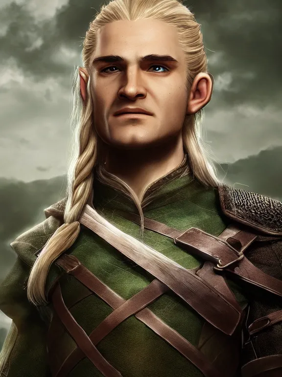 Prompt: portrait art of Legolas 8k ultra realistic , lens flare, atmosphere, glow, detailed,intricate, full of colour, cinematic lighting, trending on artstation, 4k, hyperrealistic, focused, extreme details,unreal engine 5, cinematic, masterpiece