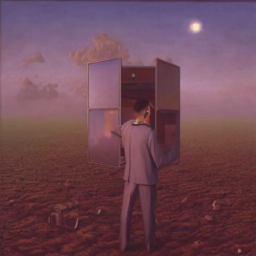 Image similar to hyperrealistic surrealism, David Friedrich, Kenne Gregoire, award winning masterpiece with incredible details, Zhang Kechun, a surreal vaporwave vaporwave vaporwave vaporwave vaporwave painting of an astronaut lost in a liminal space trying to escape from simulated reality, highly detailed, trending on ArtStation