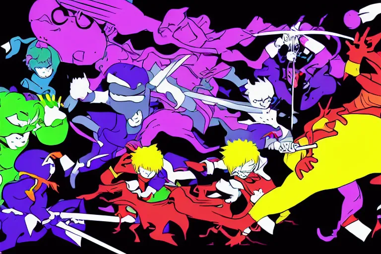 Image similar to The final battle in Homestuck, high quality screenshot