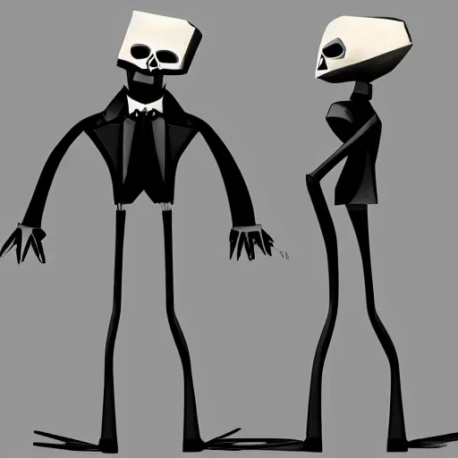 Prompt: grim fandango art style character concept