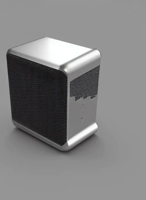 Prompt: mini pc case, brushed aluminum, detailed 3 d render, global illumination, unreal engine, dribble trending, designed by dieter rams