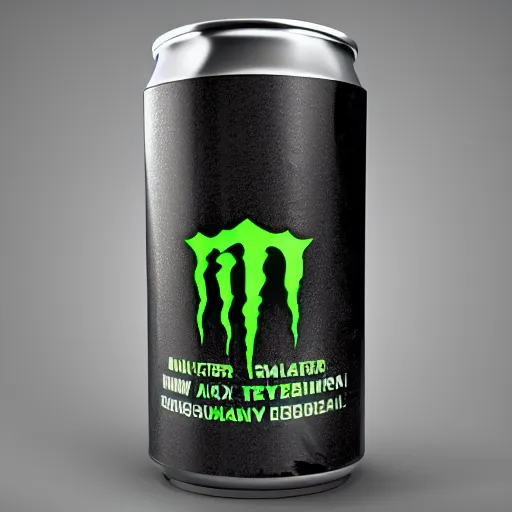 Prompt: new design aluminum can monster energy, photorealism, 4k, octane render, ultra quality