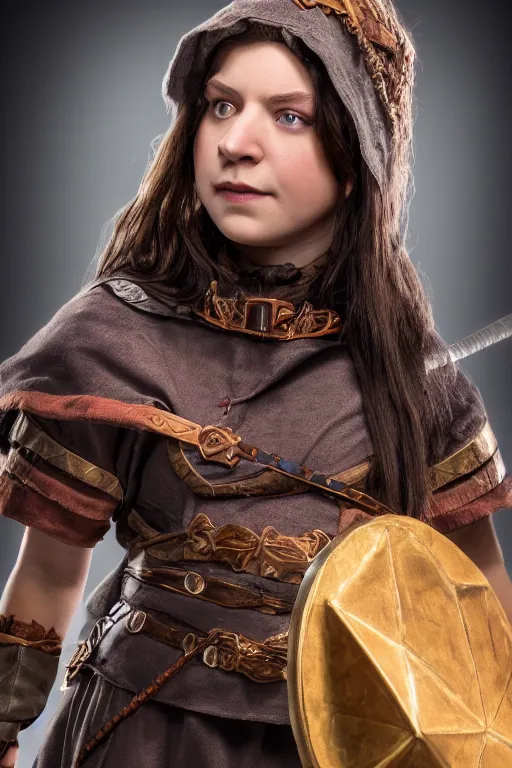 Image similar to a female DND dwarf, high resolution film still, 8k, HDR colors, cosplay, studio lighting