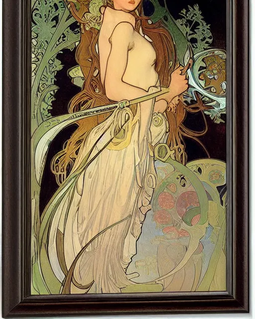 Prompt: an elf princess by Alphonse Mucha