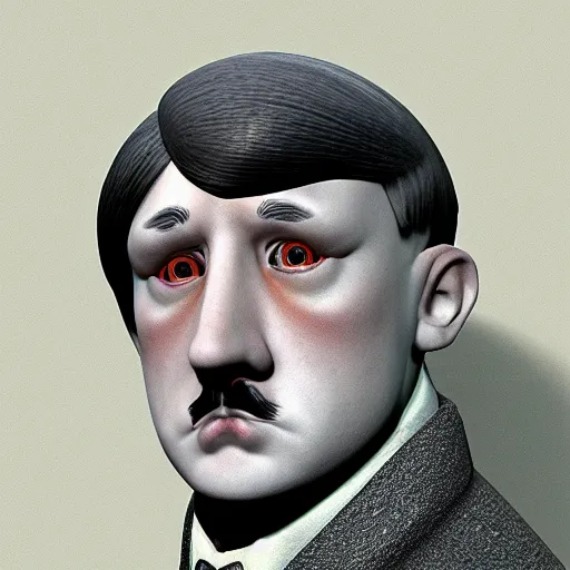 Image similar to adolf hitler as fluffy yoohoo toy, realistic, octane render, trending on artstation, grteg rutkowski