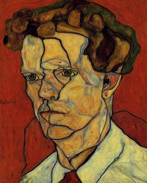 Prompt: a portrait of william h. macy by Egon Schiele