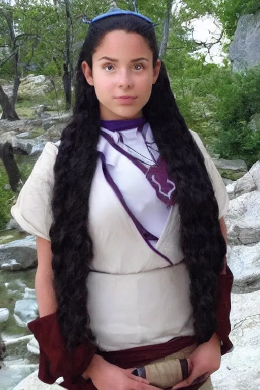 Image similar to full body photo of real - life katara from avatar the last airbender, high heels