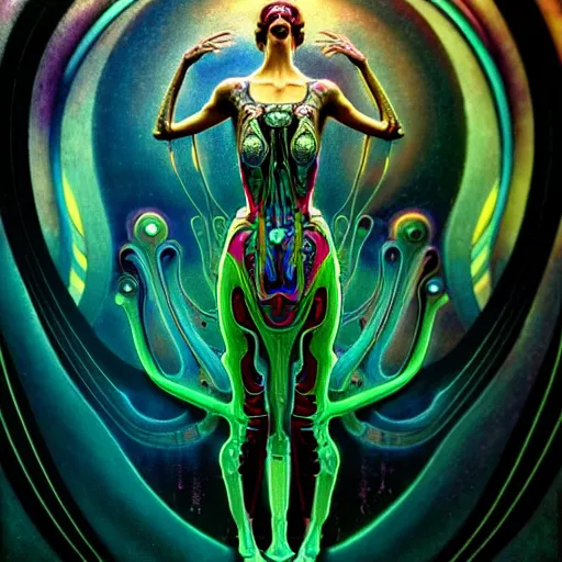 Prompt: extremely psychedelic beautiful brutalist cyborg ballerina organism infected by night. intricate, elegant, highly detailed, extremely lifelike photorealistic digital painting, artstation. steichen, gaston bussiere, tom bagshaw, brutalist cyberpunk alphonse mucha, geiger. elegant minimalism. anatomically correct. sharp focus. black. surreal lush cosmic hallucination