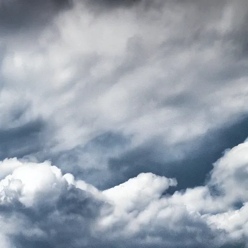 Image similar to the clouds in the sky take the shape of a woman face made of puffy clouds photoreal octane grey