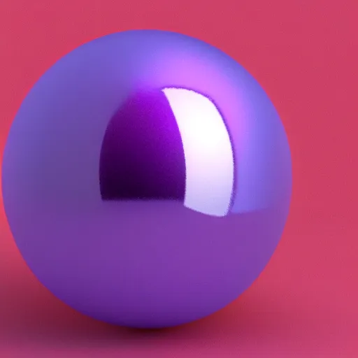 Prompt: 3D octane render of a cute, simplistic low poly purple sphere character with shiny metallic body