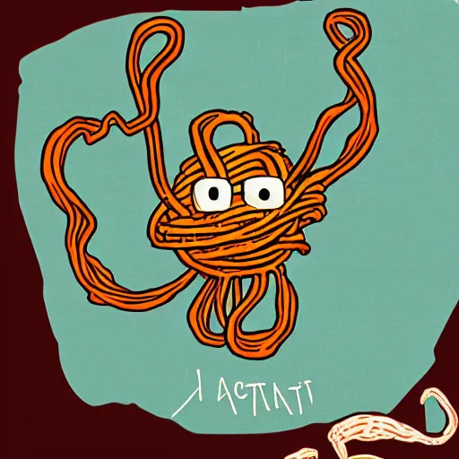 Image similar to attack of the flying spaghetti monster!