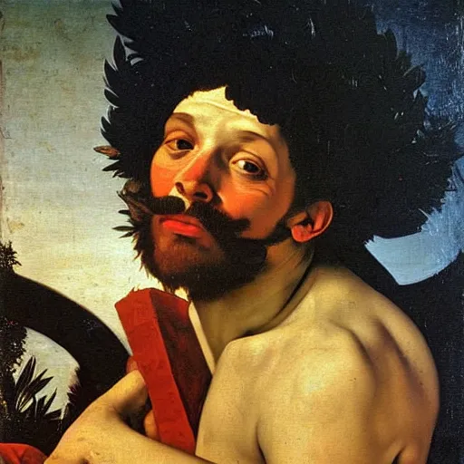 Prompt: detailed oil painting by Caravaggio of a man having a great vacation in cuba vibrant color