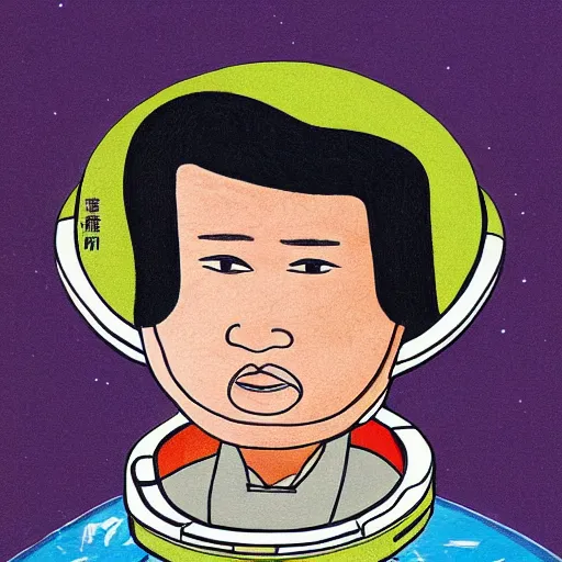 Image similar to a portrait of tang seng in a spaceship