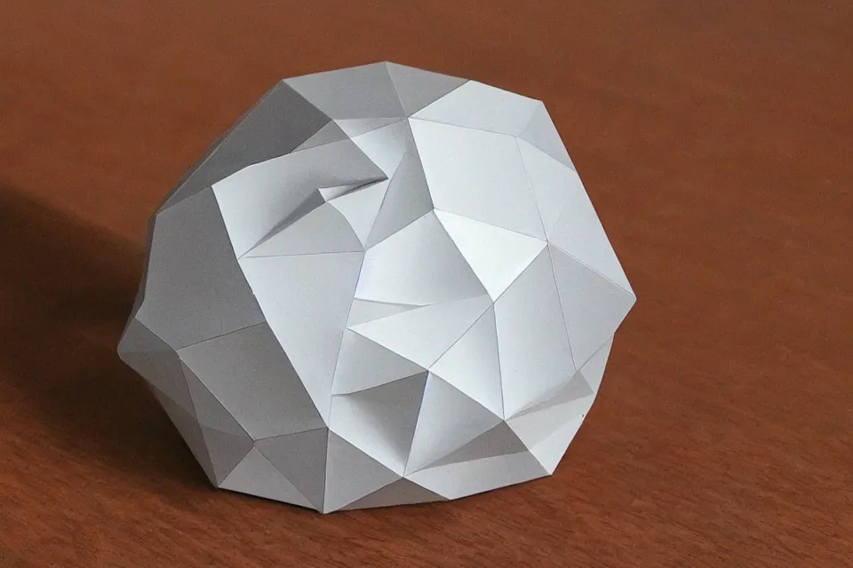 Image similar to geometric anamorphic drawing of a dodecahedron