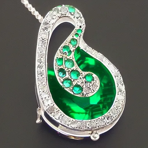 Image similar to emerald music note, jewels , gems, silver