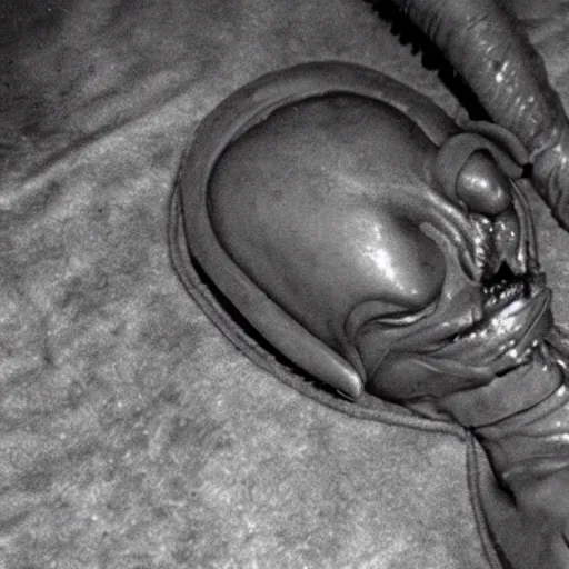 Image similar to photo of alien autopsy done by Ronald Reagan on the recovered Roswell aliens , psychedelic