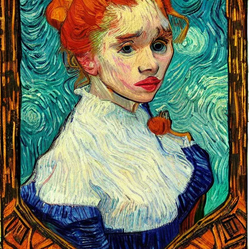 Prompt: Belle Delphine portrait by Vincent Van Gogh