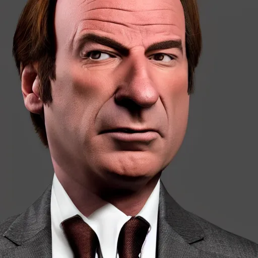Prompt: saul goodman, stretched face, wide, cgi, render