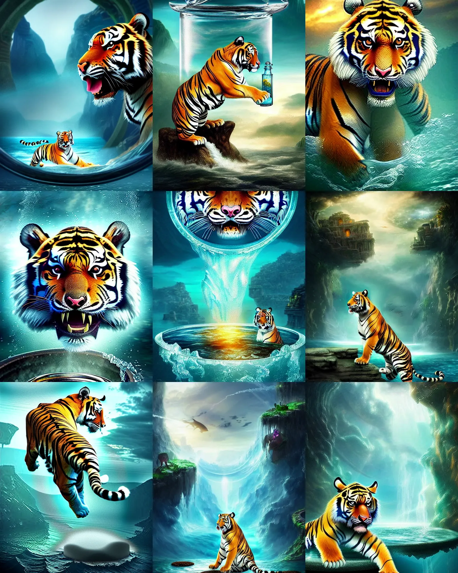 Prompt: epic professional digital art of a tiger discovering the lost city of Atlantis, best on artstation, cgsociety, wlop, Behance, pixiv, astonishing, impressive, cosmic, outstanding epic, stunning, gorgeous, much detail, much wow, masterpiece !dream epic professional digital art of tornado in a glass jar, best on artstation, cgsociety, wlop, Behance, pixiv, astonishing, impressive, cosmic, outstanding epic, stunning, gorgeous, much detail, much wow, masterpiece