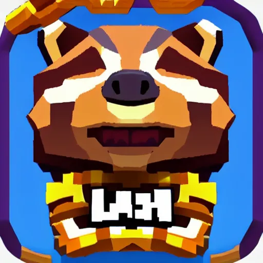 Prompt: 🦝, clash royal style characters