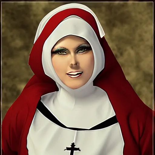 Prompt: female character inspired by venice carnival and nun | | art by greg rutswork and lois van barlee