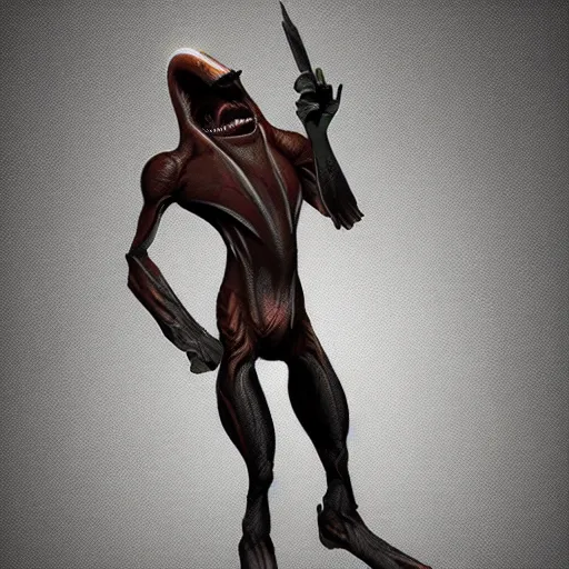 Image similar to hammer shark alien, humanoid, artstation