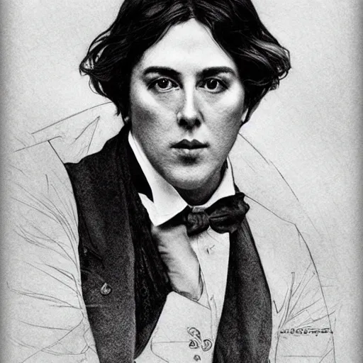 Prompt: amazing lifelike award winning pencil illustration of Oscar Wilde Bodybuilding trending on art station artgerm Greg rutkowski alphonse mucha cinematic