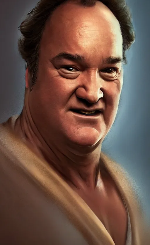 Prompt: jim belushi with wild hair and bright eyes. he's wearing a flowing bathrobe made of light, airy fabric and he has a mischievous look on his face, dynamic lighting, photorealistic fantasy concept art, trending on art station, stunning visuals, creative, cinematic, ultra detailed