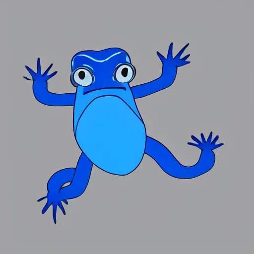 Image similar to blue salamander in a grey tuxedo, character icon