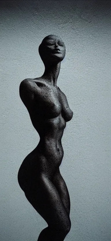 Image similar to perfect female body silhouette, liquid sculpture, astral clockwork, abstract shapes, photorealism, beautiful portrait