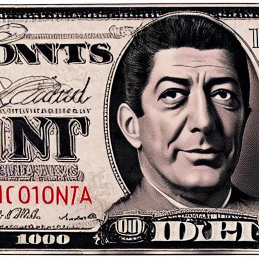 Prompt: dean martin on the 1 0 0 $ bill