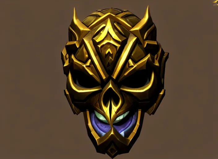 Prompt: gilded skull mask, stylized stl, 3 d render, activision blizzard style, hearthstone style, darksiders art style
