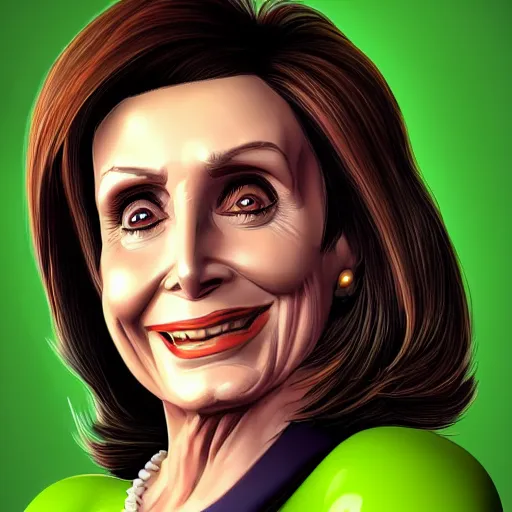 Prompt: Nancy Pelosi as She-Hulk, 4k, digital art, artstation, cgsociety, hyper-detailed, award-winning, trending,