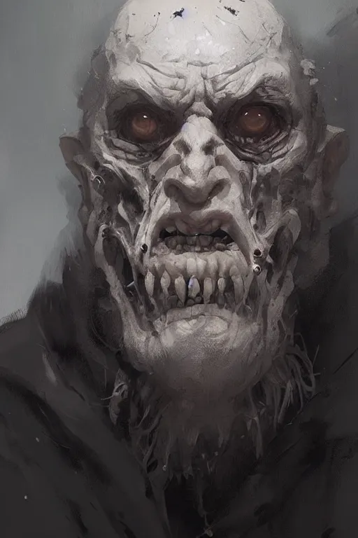 Image similar to a portrait of a ghoulish old man by greg rutkowski, trending on artstation