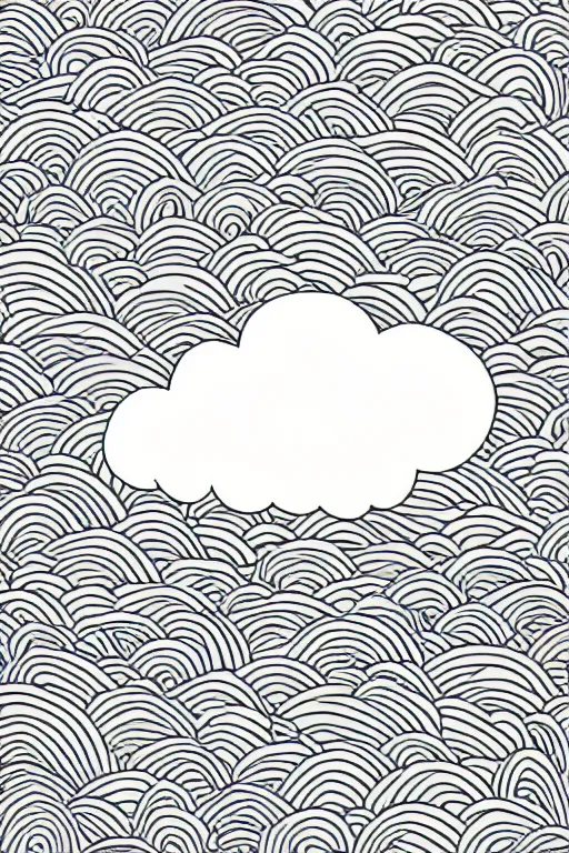 Image similar to minimalist boho style art of a cloud, illustration, vector art