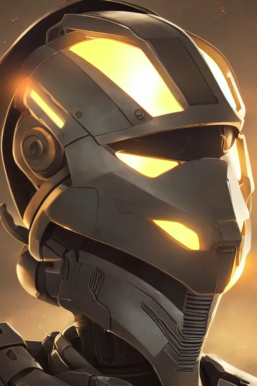 Image similar to robot ninja mask helmet halo master chief radiating a glowing aura global illumination ray tracing hdr fanart arstation by ian pesty and katarzyna da „ bek - chmiel