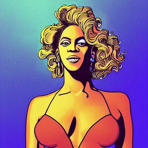 Image similar to “ beautiful beyonce retro minimalist portrait by jean giraud, moebius starwatcher comic, 8 k ”