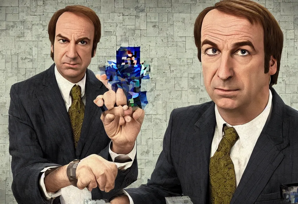 Image similar to saul goodman in minecraft