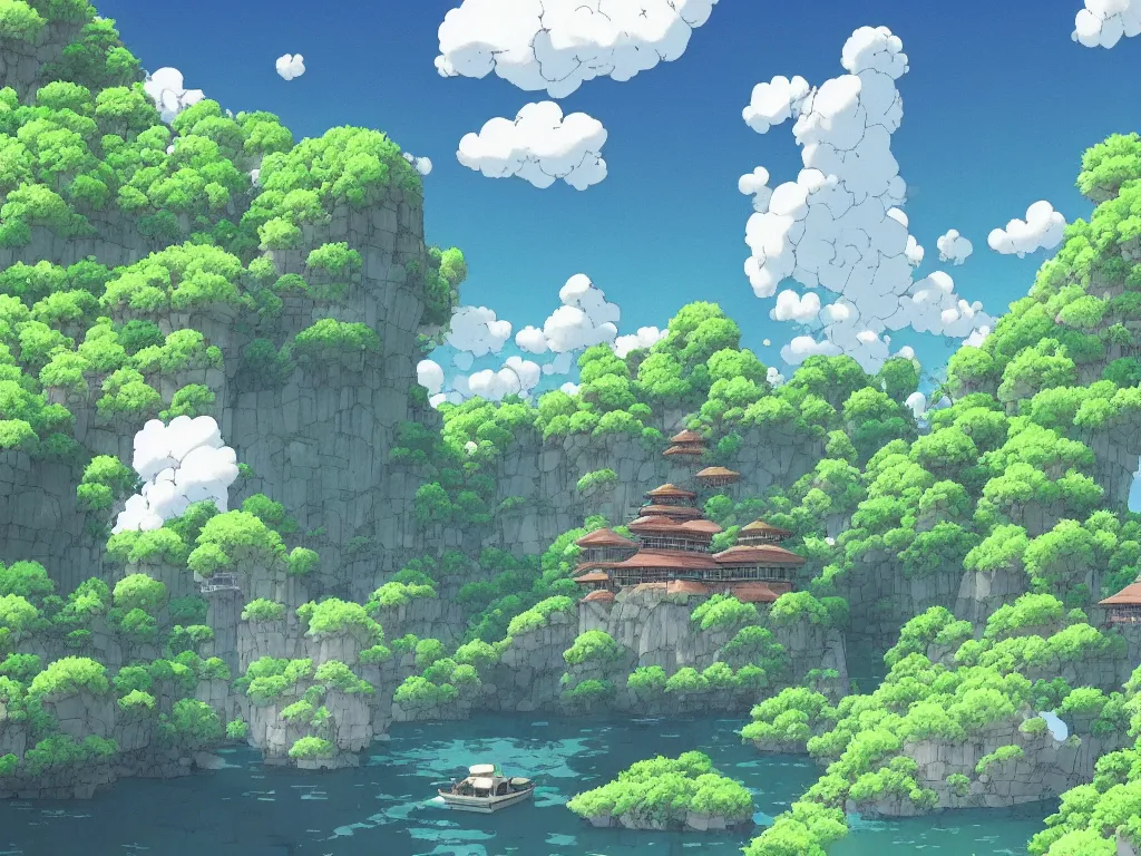 Image similar to beautiful nature scenery from Spirited Away (2001)